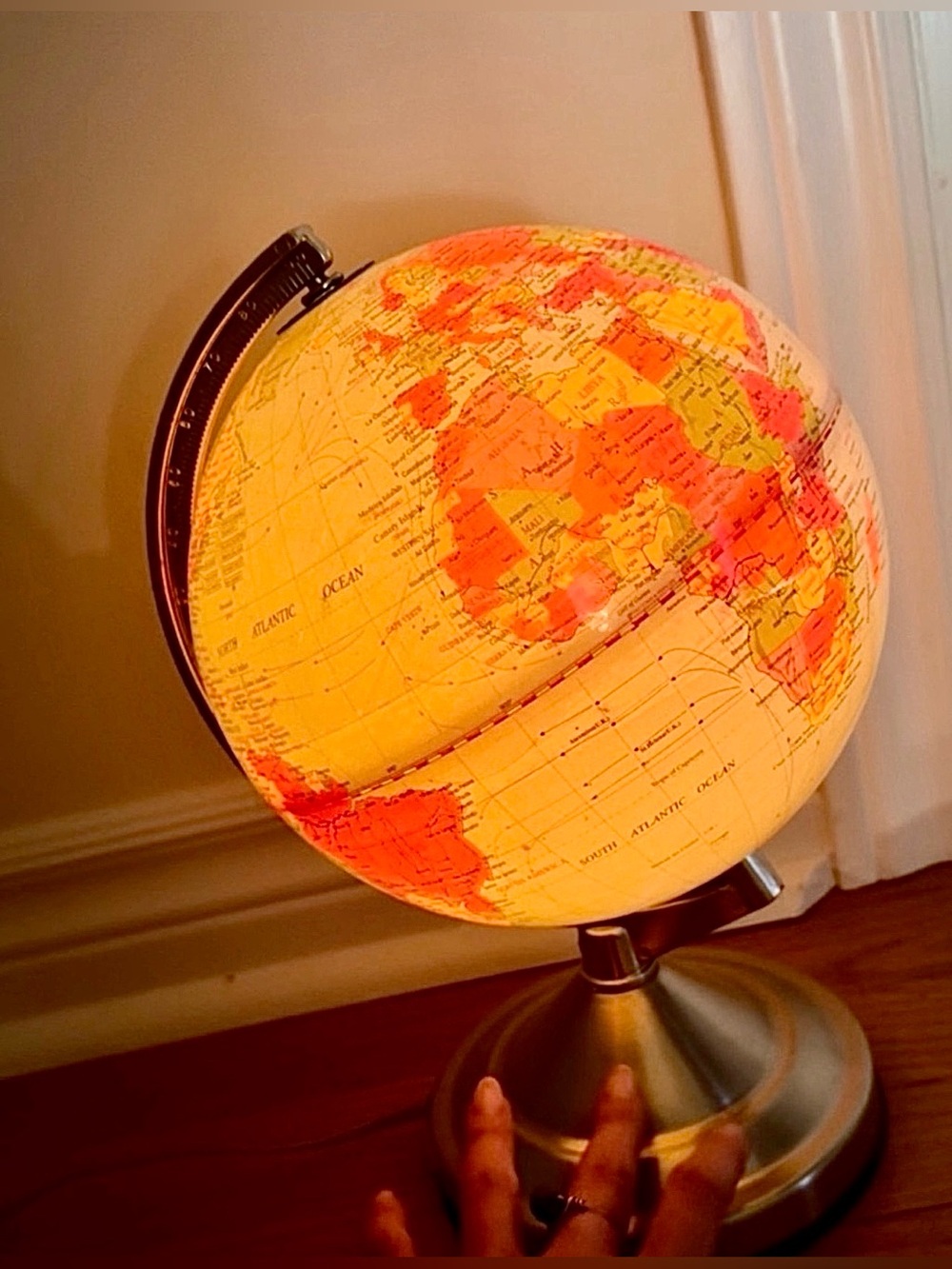RARE Vintage 1980s Globe Table Side Lamp with Dimmer